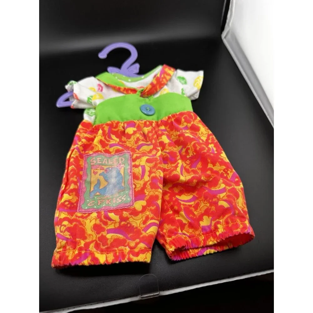 Vtg Cabbage‎ Patch Kissing Kids Doll Bright Color Clothes 1991 Hasbro Romper